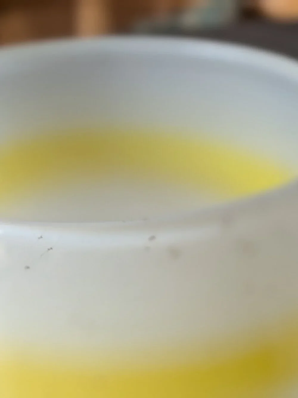 White/Yellow Glassbaby Votive Candle Holder
